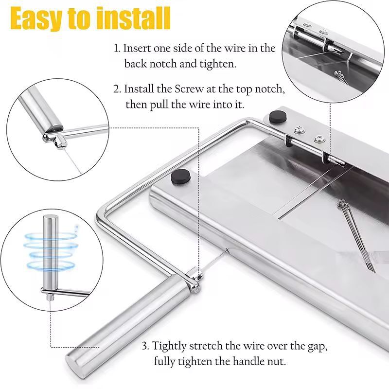 UltraSlice Adjustable Wire Cheese Cutter  Block Board 4