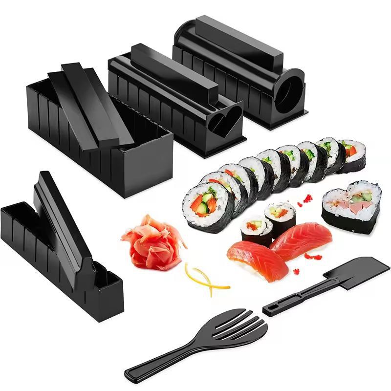 HomeChef 10Piece Sushi Maker Kit  Easy DIY Sushi Mold  Rice Roll Press 1