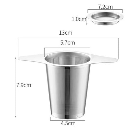 Elegant Stainless Steel Loose Leaf Tea Infuser  Large Mesh Basket With Double Handles  Lid 3