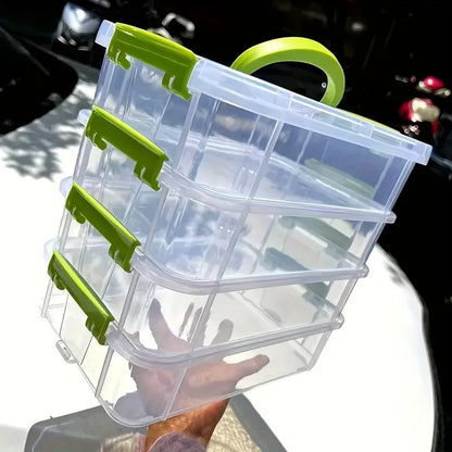 Building Blocks Storage Box, Transparent Grid Drawer, Visibility Tool Moisture Proof Classification Boxes, Stackable