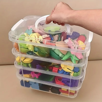 Building Blocks Storage Box Transparent Grid Drawer Visibility Tool Moisture Proof Classification B 3