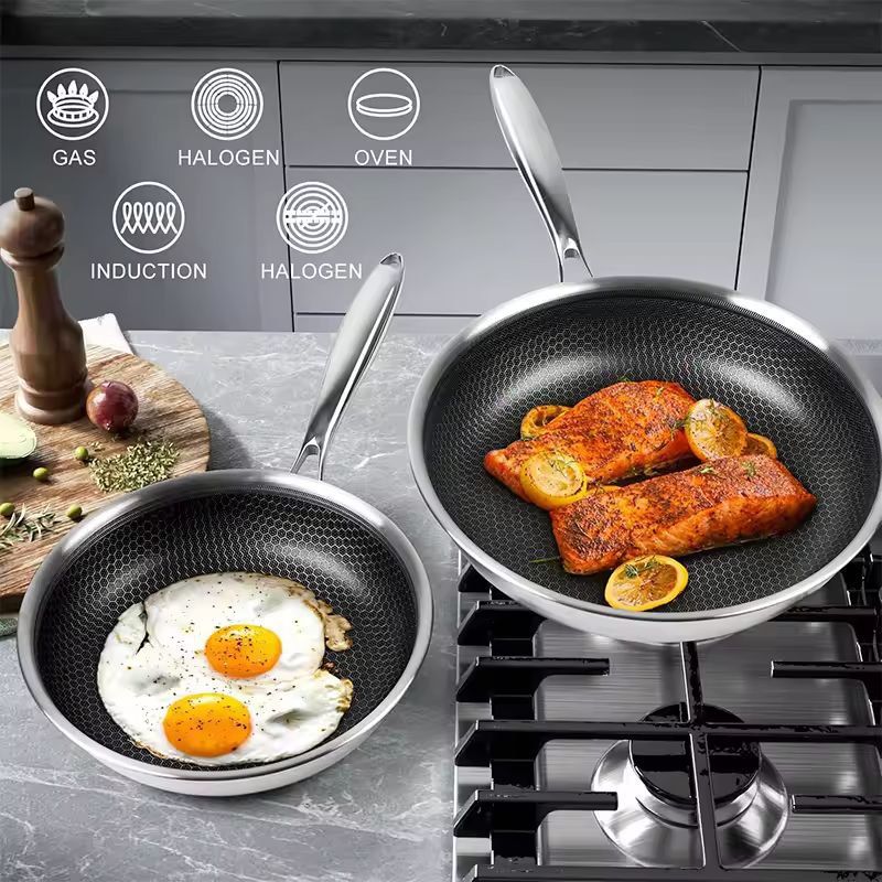 Premium StainlessSteel Hybrid Nonstick Frying Pan  PFOAFree Skillet 2