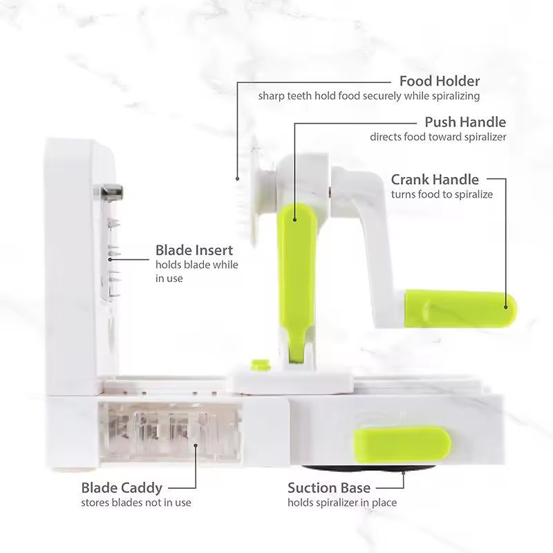 SmartPrep 5in1 Vegetable Spiralizer  Slicer  Foldable Veggie Pasta  Cheese Grater 3