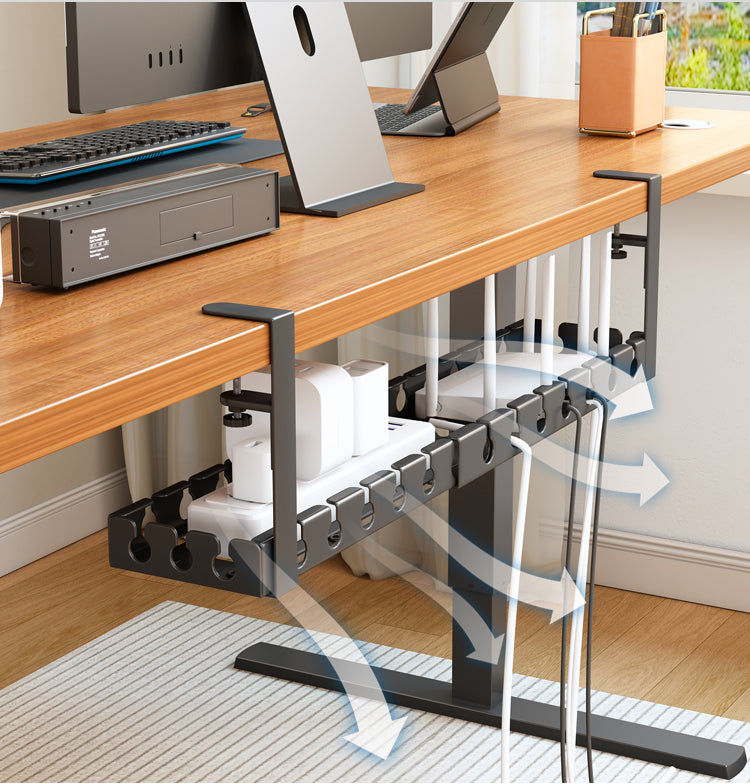 Under Table Storage Rack Home Office Desk Wire Organizer No Punching Metal Tray Retractable Power S 3
