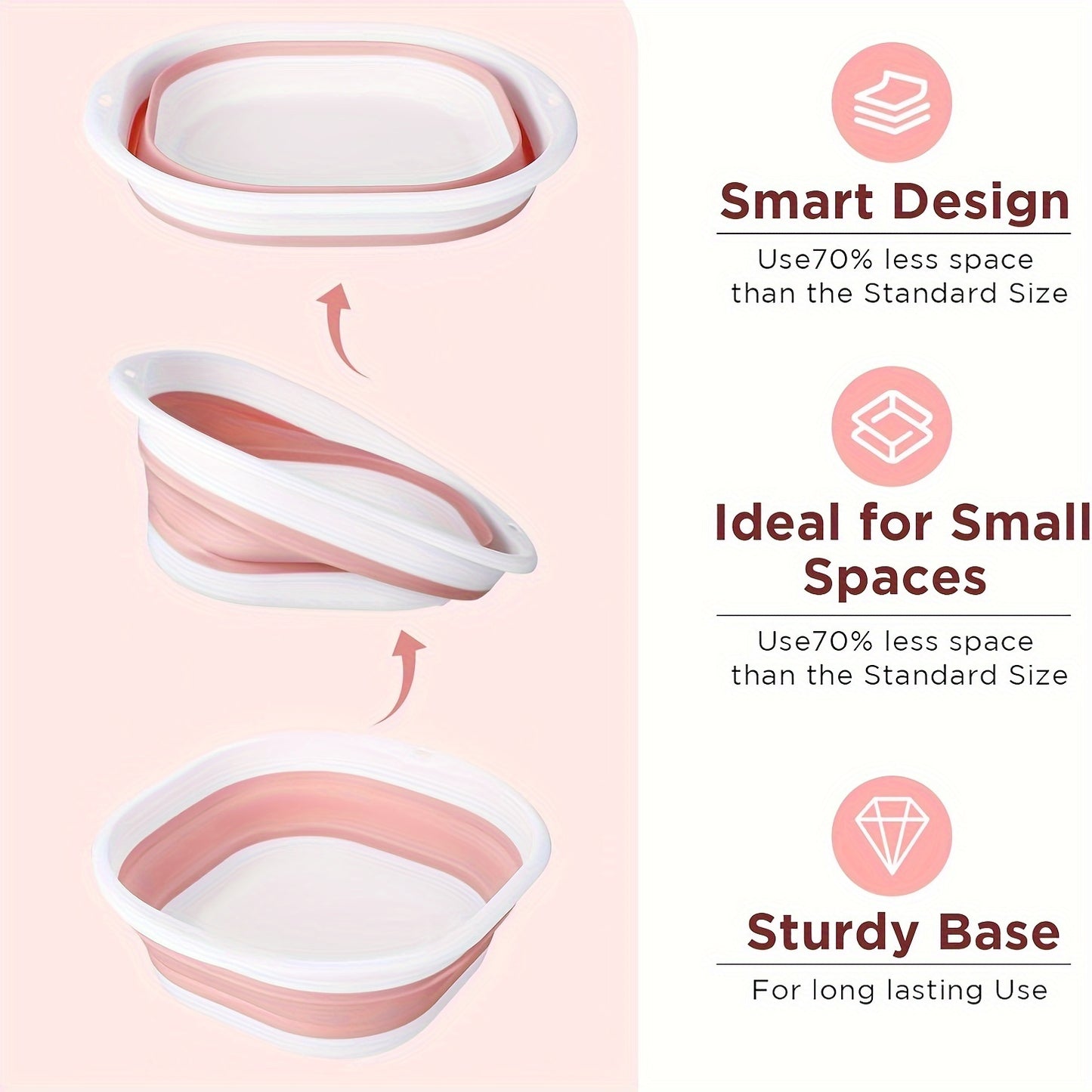 Extendable Small Portable Foldable Wash Basin, Easy To Clean Foot Basin, Lightweight Vegetable Basin For Home And Travel