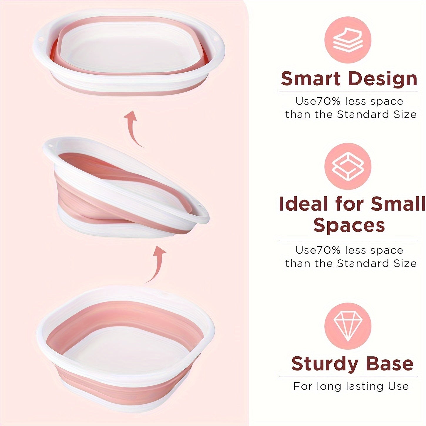 Extendable Small Portable Foldable Wash Basin, Easy To Clean Foot Basin, Lightweight Vegetable Basin For Home And Travel