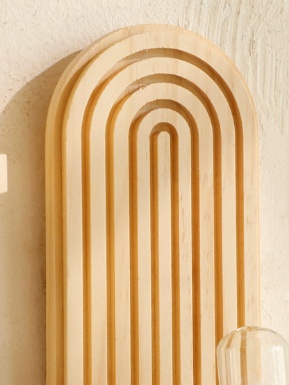 Style Wooden Wall Shelves Geometric Wall Mounted Shelves Modern Home Decor Natural Wood Finish Plan 3