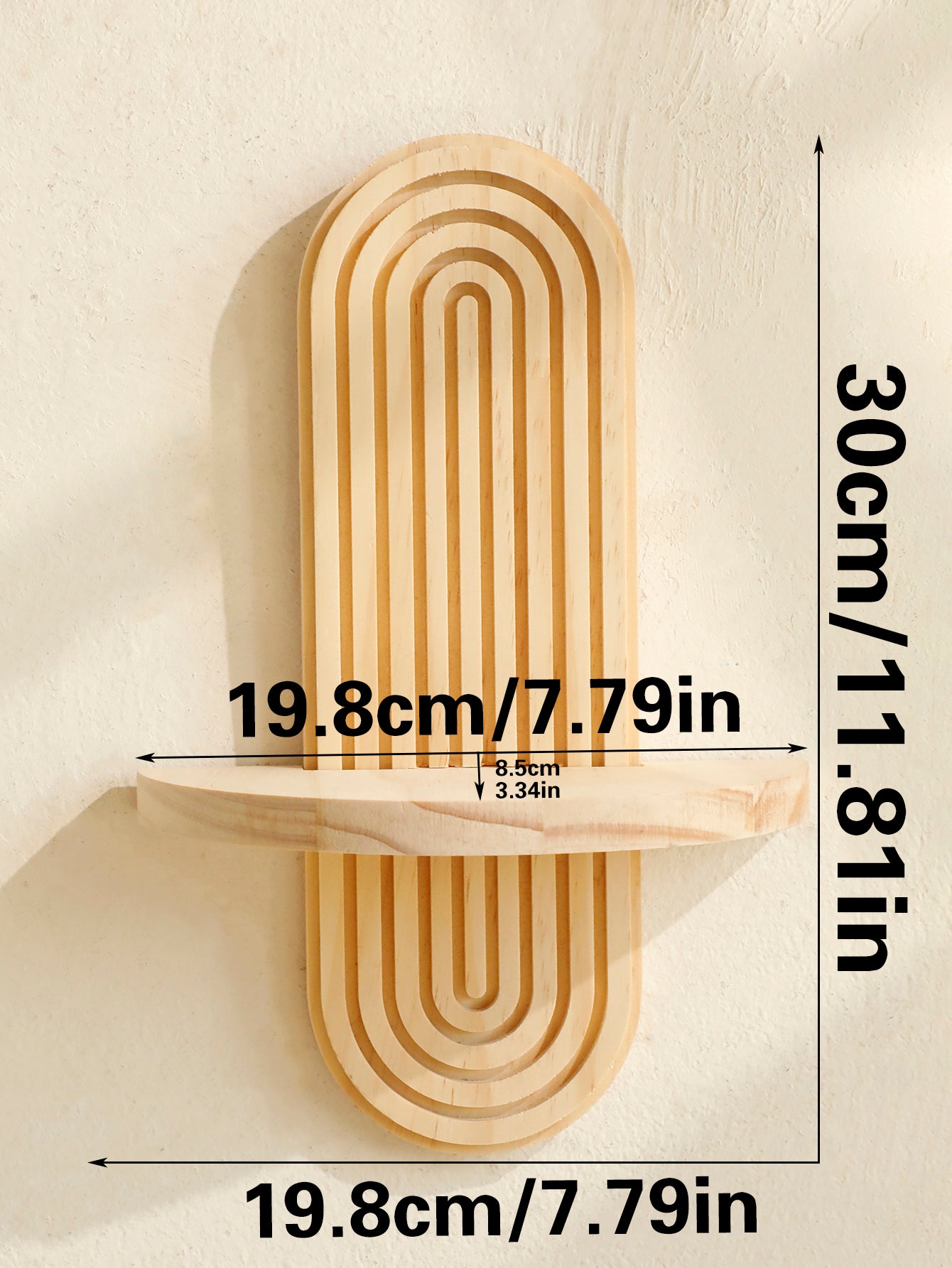 Style Wooden Wall Shelves Geometric Wall Mounted Shelves Modern Home Decor Natural Wood Finish Plan 6