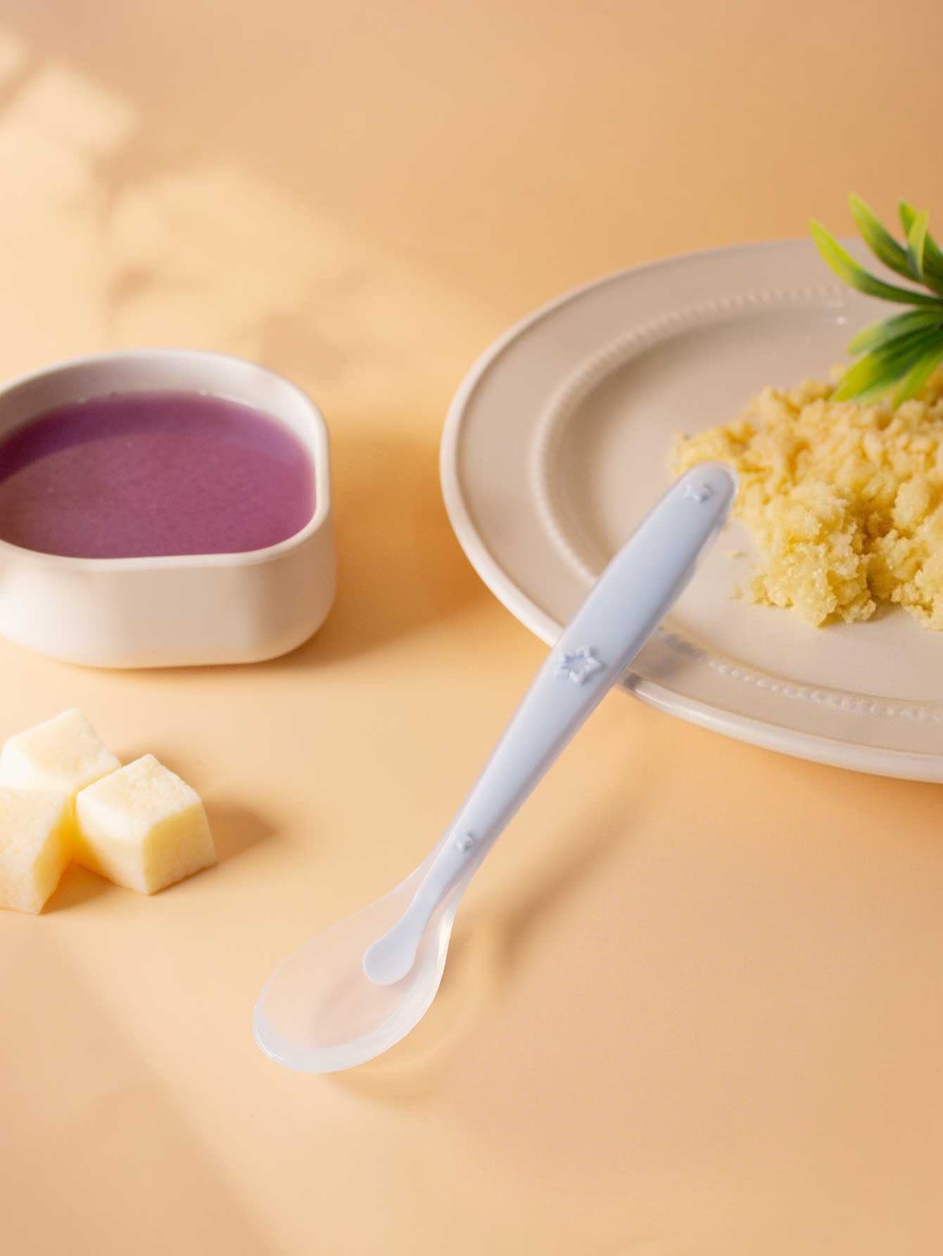 Soft Silicone Feeding Spoon Training Baby Reborn Baby Silicone Spoon Learning Spoon Star Pattern Sp 7