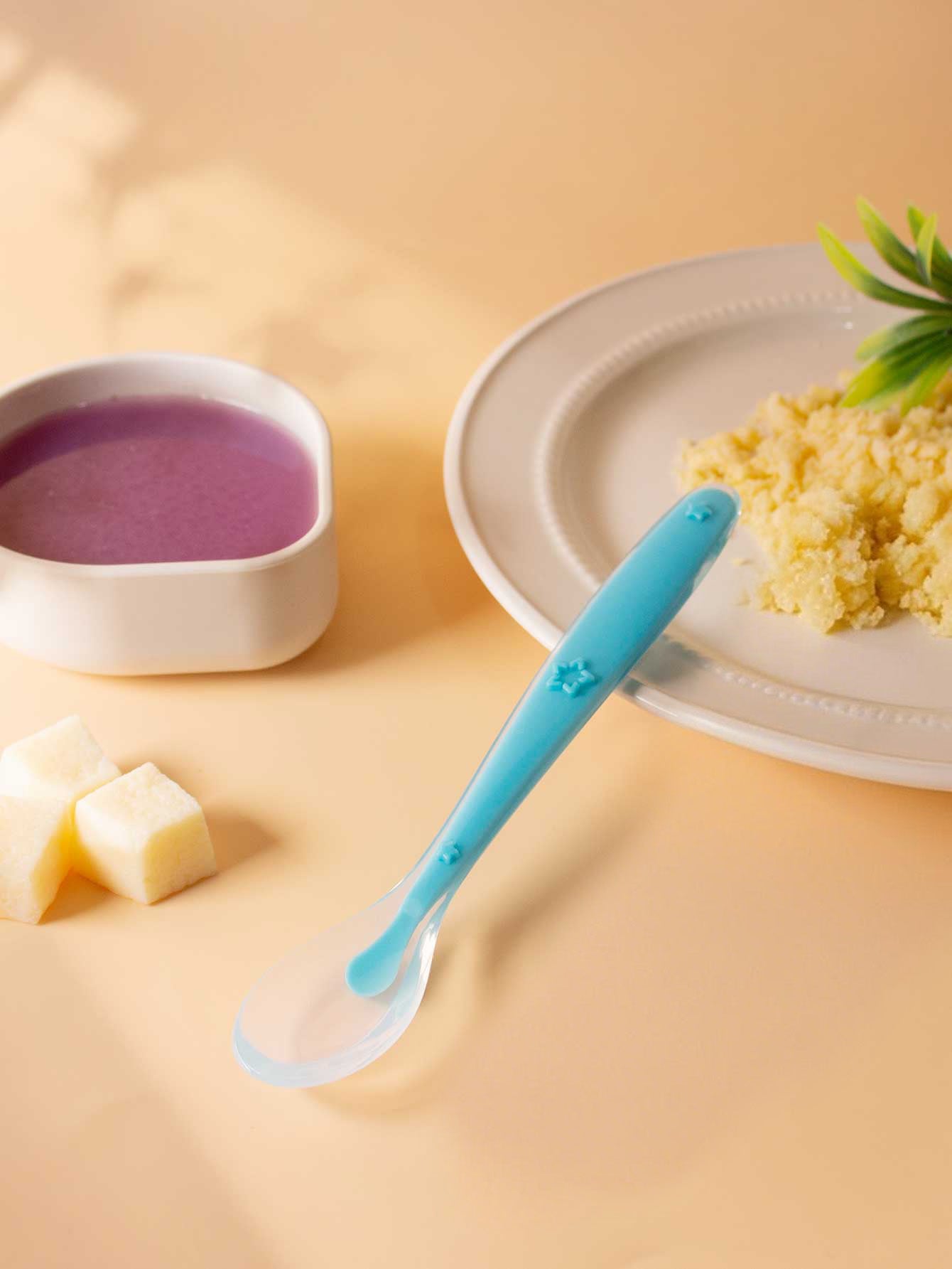 Soft Silicone Feeding Spoon Training Baby Reborn Baby Silicone Spoon Learning Spoon Star Pattern Sp 8