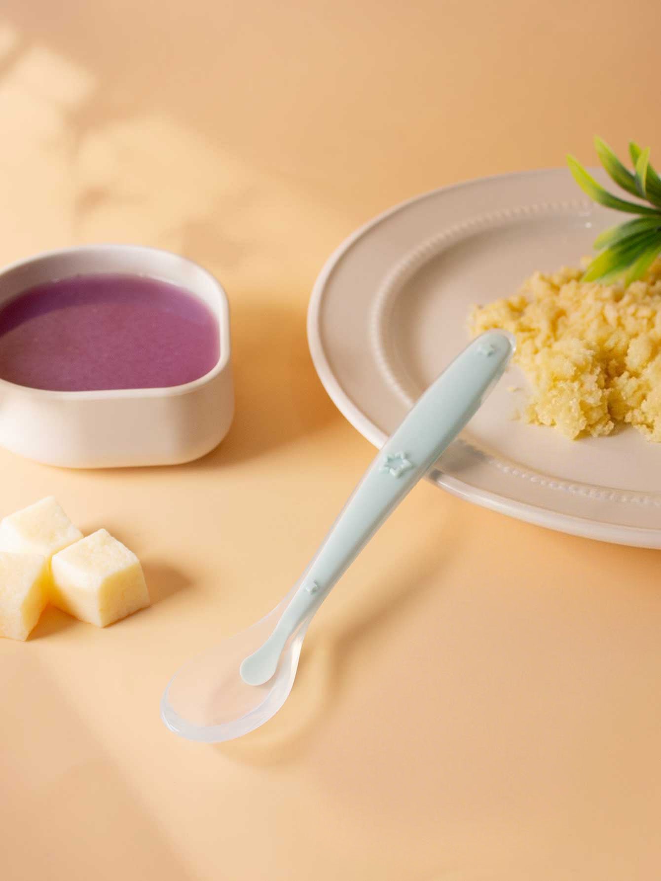 Soft Silicone Feeding Spoon Training Baby Reborn Baby Silicone Spoon Learning Spoon Star Pattern Sp 9
