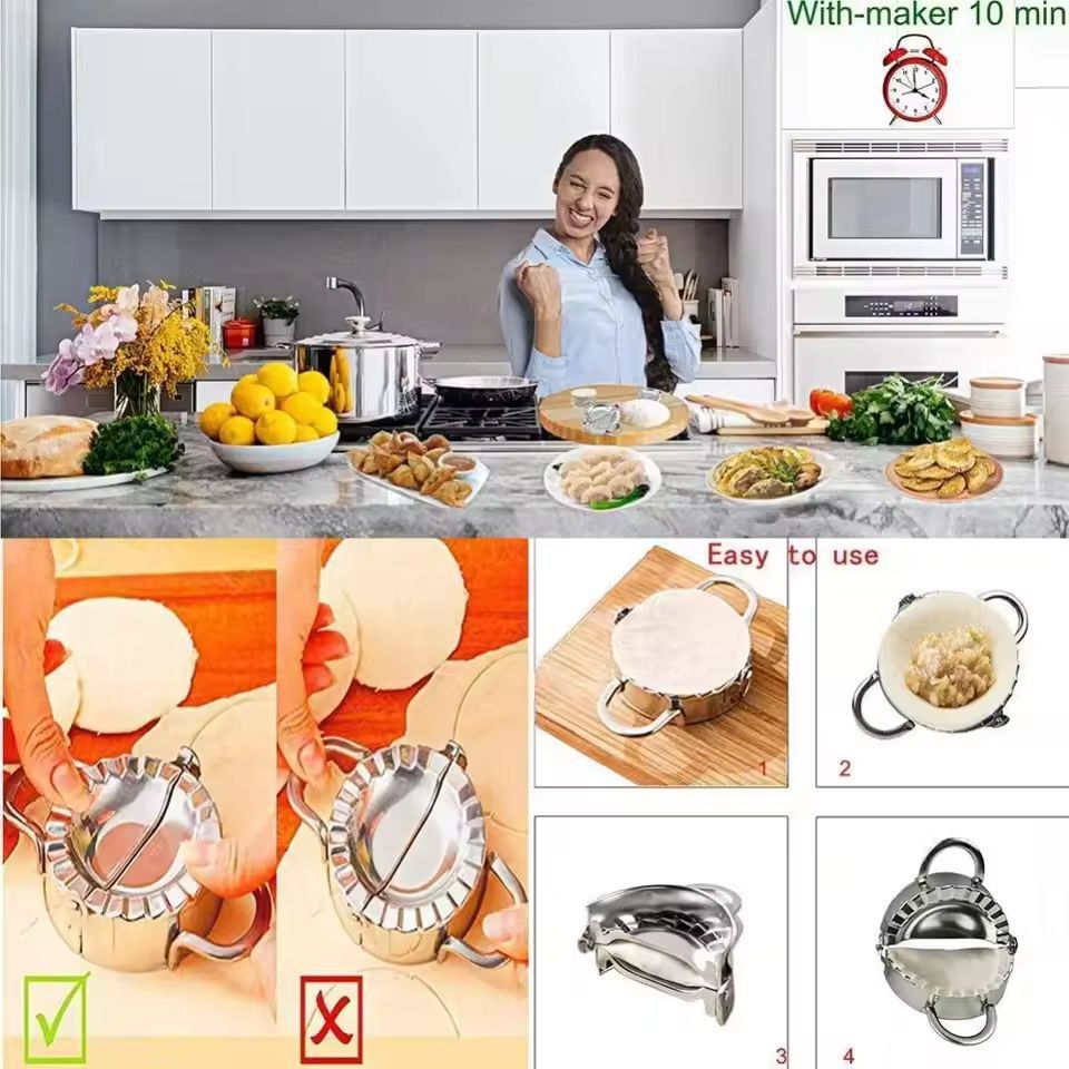 Ultimate Stainless Steel Dumpling  Ravioli Press  Easy Dumpling Maker For Homemade Dumplings Empana 1