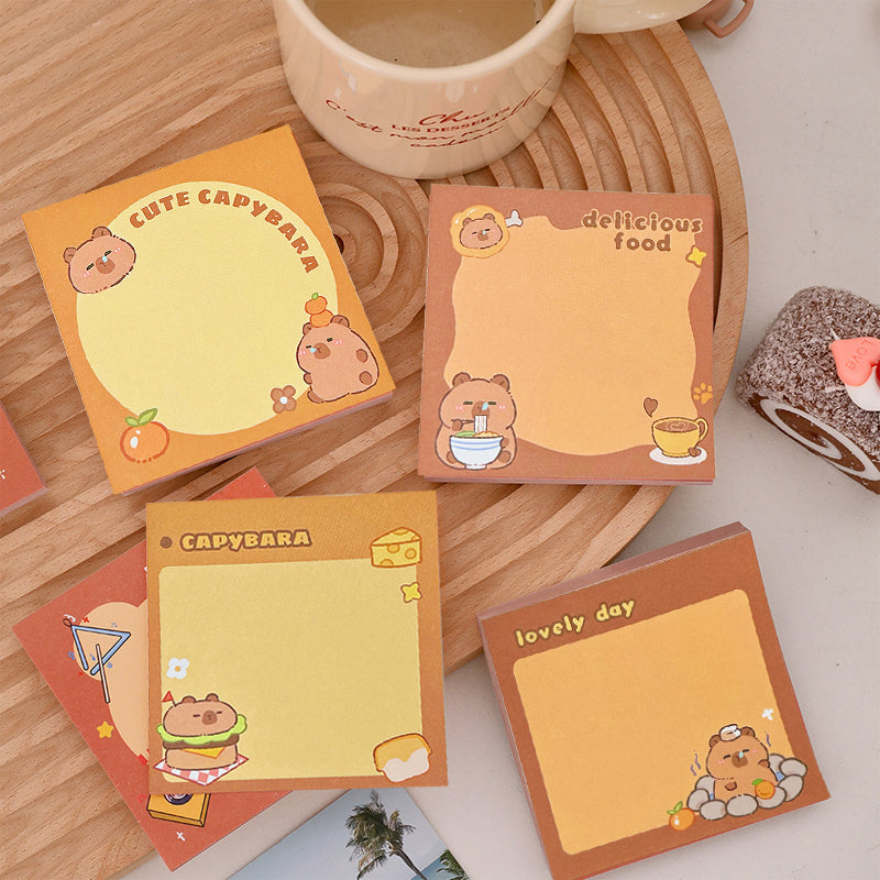 School Supplies Pad Stickers, Cute Cartoon Capybara Memo, Office Non Sticky Message Paper, Creative Hand Account Toy