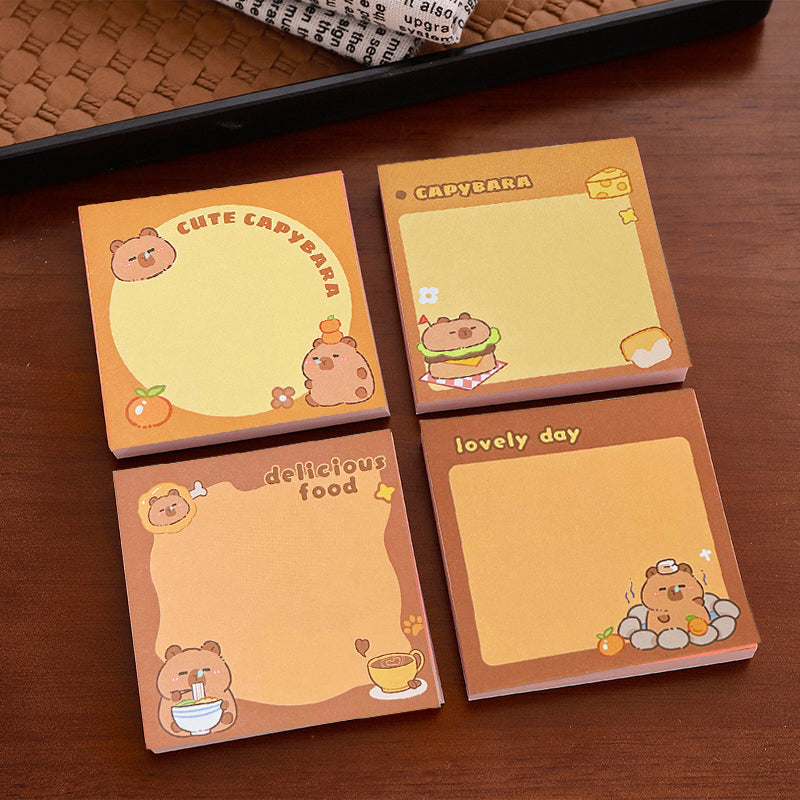 School Supplies Pad Stickers Cute Cartoon Capybara Memo Office Non Sticky Message Paper Creative Ha 1