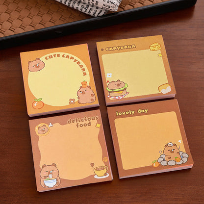 School Supplies Pad Stickers Cute Cartoon Capybara Memo Office Non Sticky Message Paper Creative Ha 1