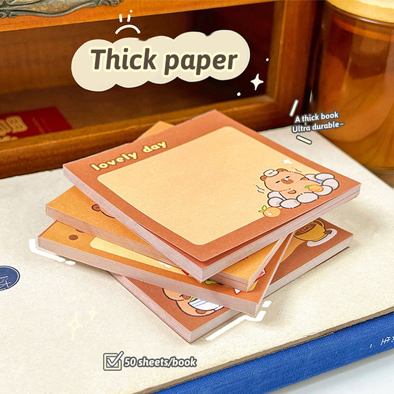 School Supplies Pad Stickers Cute Cartoon Capybara Memo Office Non Sticky Message Paper Creative Ha 2