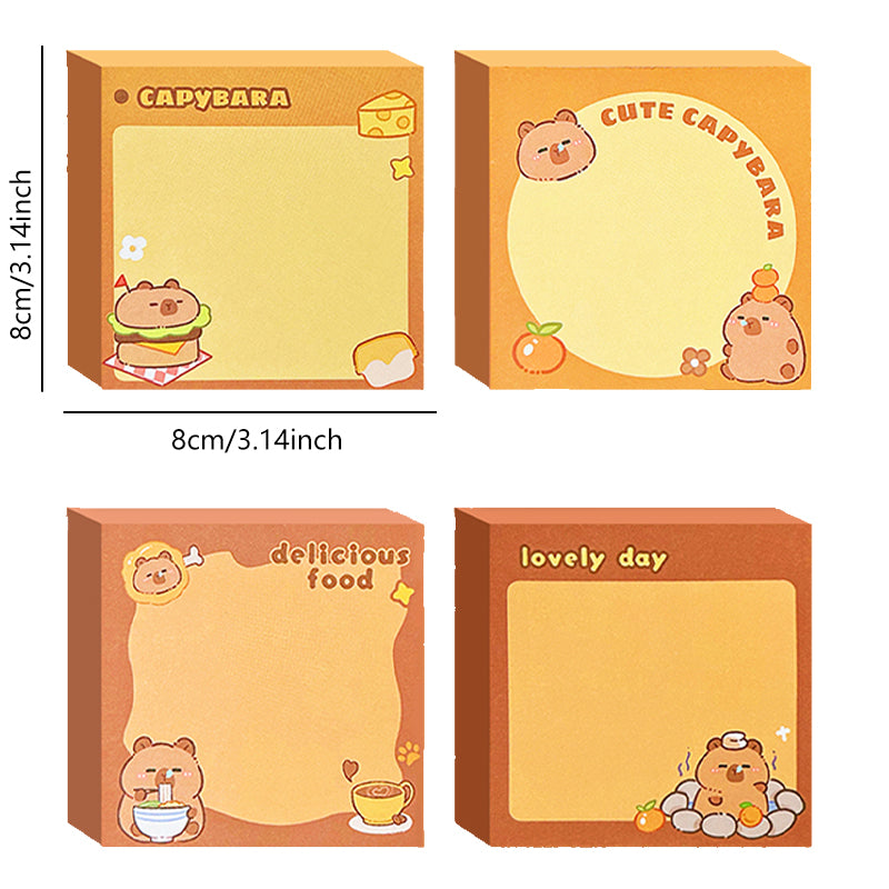 School Supplies Pad Stickers Cute Cartoon Capybara Memo Office Non Sticky Message Paper Creative Ha 3