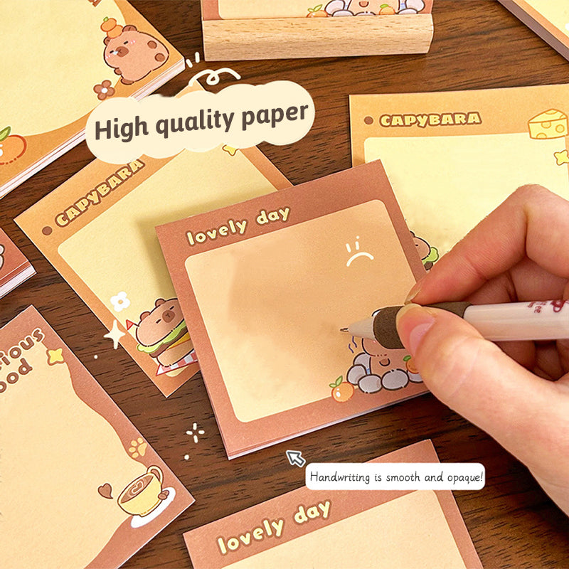School Supplies Pad Stickers Cute Cartoon Capybara Memo Office Non Sticky Message Paper Creative Ha 4