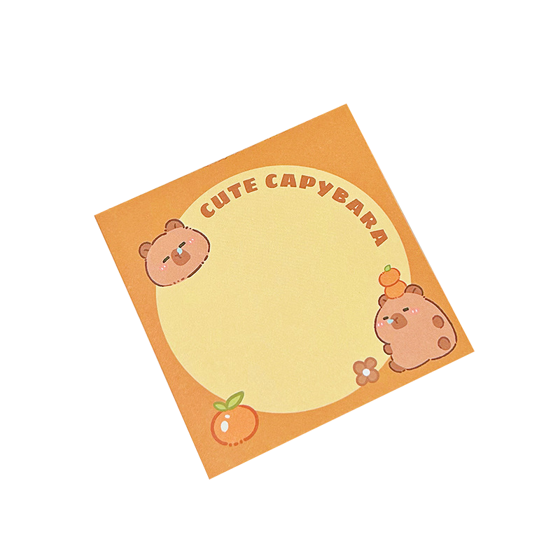 School Supplies Pad Stickers Cute Cartoon Capybara Memo Office Non Sticky Message Paper Creative Ha 8