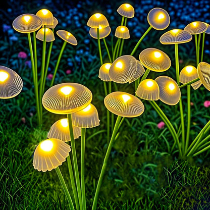 LED Solar Mushroom Lights Waterproof Decor, Solar Garden Lights Dual Mode Jellyfish Patio Pathway Yard Ambiance