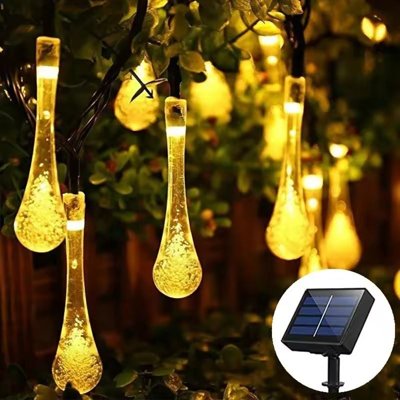 Solar WaterDrop Fairy LED String Lights Outdoor Garden  Patio Decor 6