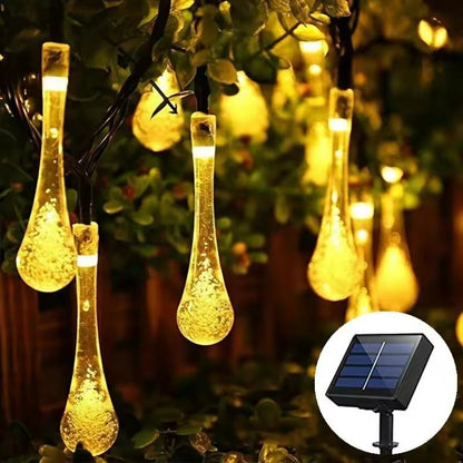 Solar WaterDrop Fairy LED String Lights Outdoor Garden  Patio Decor 6