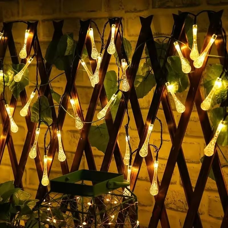 Solar WaterDrop Fairy LED String Lights Outdoor Garden  Patio Decor 1