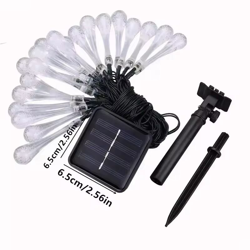 Solar WaterDrop Fairy LED String Lights Outdoor Garden  Patio Decor 5