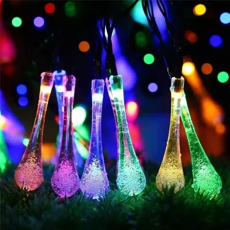 Solar WaterDrop Fairy LED String Lights Outdoor Garden  Patio Decor 2