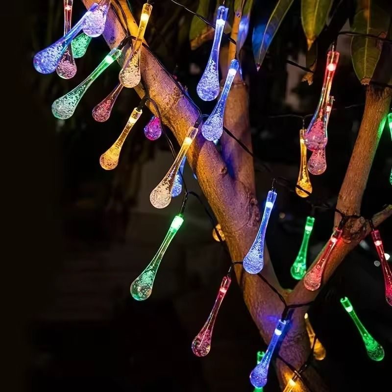 Solar WaterDrop Fairy LED String Lights Outdoor Garden  Patio Decor 3