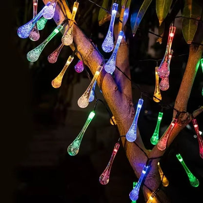 Solar WaterDrop Fairy LED String Lights Outdoor Garden  Patio Decor 3