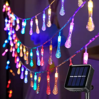 Solar WaterDrop Fairy LED String Lights Outdoor Garden  Patio Decor 4