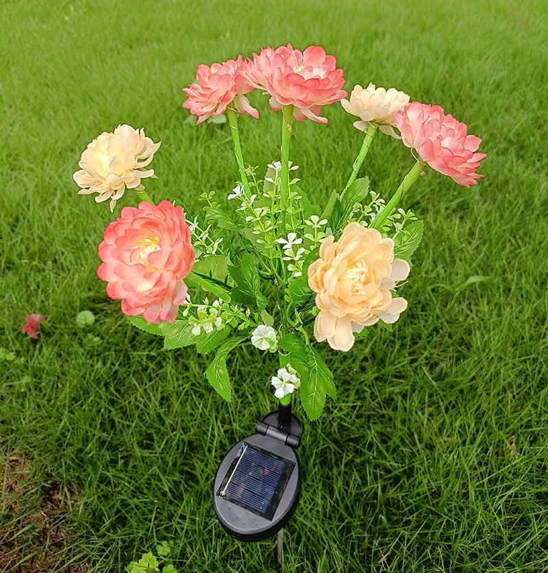 Solar Garden Light Snow Lotus Flower, Solar Lights Outdoor Lighting, Lawn Lamp for Patio Yard Flower Party Lamp