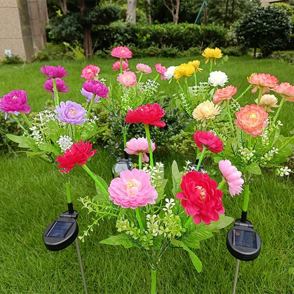 Solar Garden Light Snow Lotus Flower, Solar Lights Outdoor Lighting, Lawn Lamp for Patio Yard Flower Party Lamp