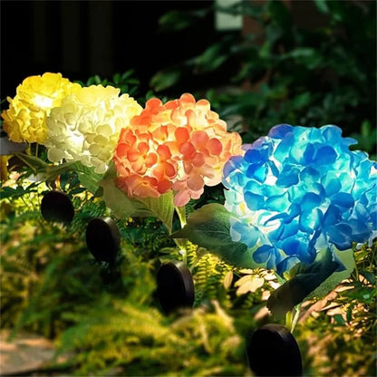 Solar Garden Light Outdoor, Waterproof LED Flowers, Hydrangea Light, Stake Light for Garden Pathway Backyard Decorative