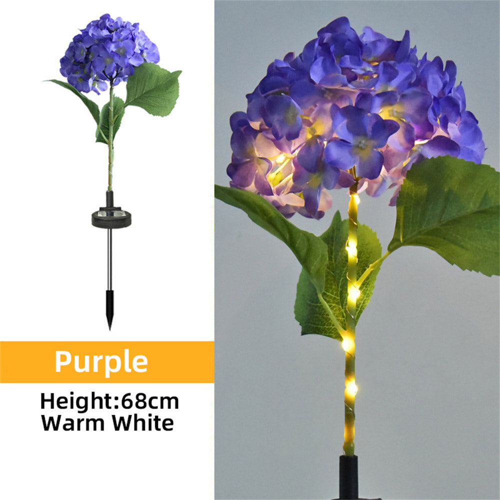 Solar Garden Light Outdoor, Waterproof LED Flowers, Hydrangea Light, Stake Light for Garden Pathway Backyard Decorative