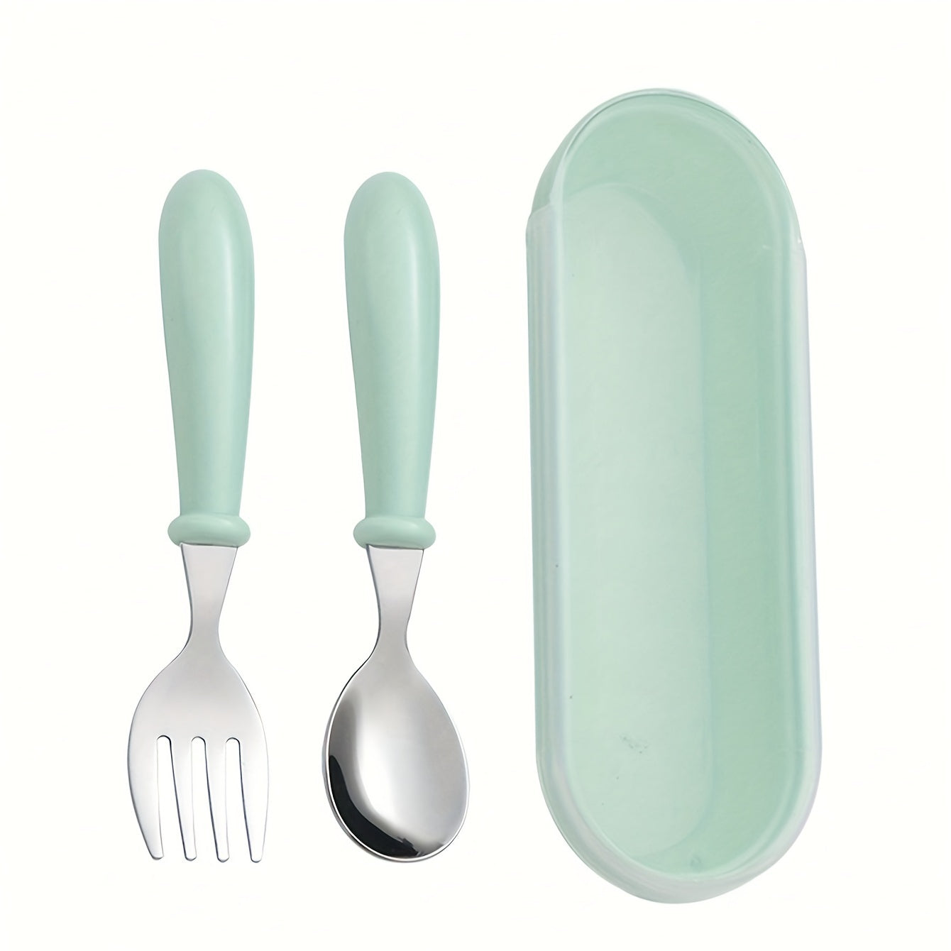 Useful Tableware Feeding Cutlery Childrens Portable Stainless Steel Spoon Fork With Box Baby Shower 6