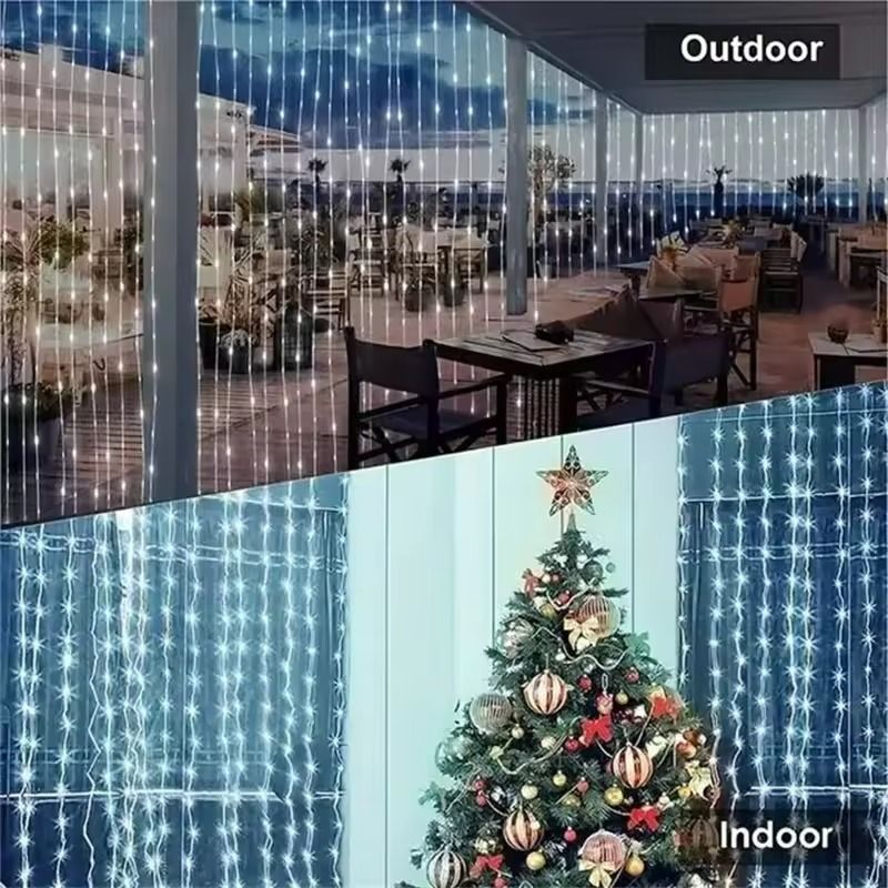 Solar LED Curtain String Lights  Outdoor Garden  Party Hanging Lights 1