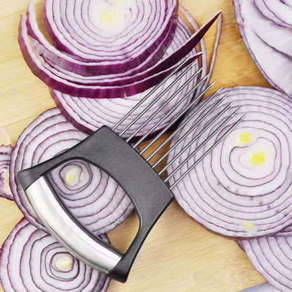 Premium Stainless Steel Vegetable Slicing Holder  Precision Cutting Guide For Onions Tomatoes  More 4