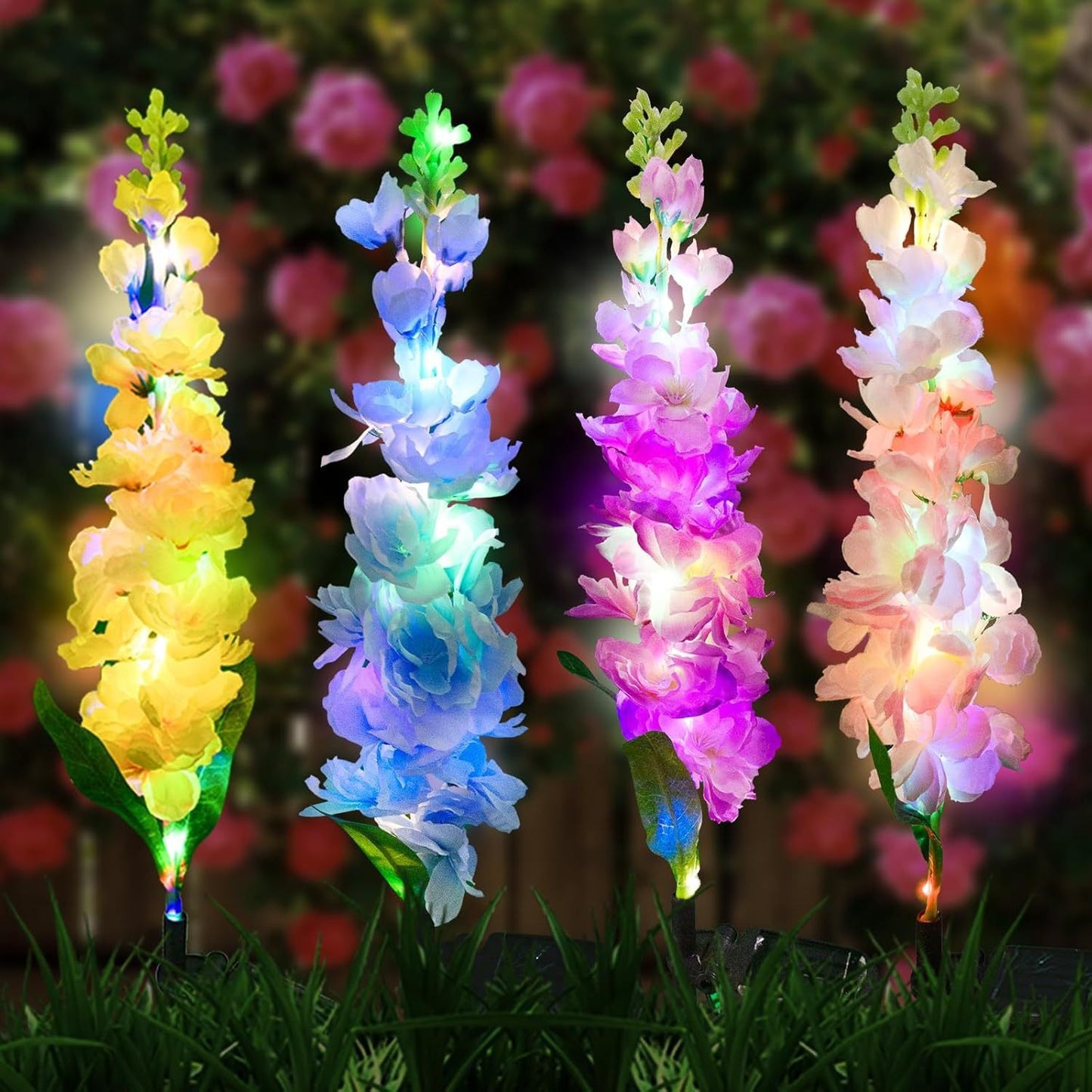Upgraded waterproof solar flower light, Solar Garden Lights, Yard patio lawn decoration, ideal for party garden