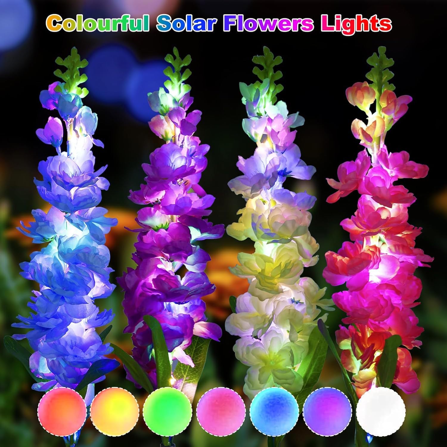 Upgraded waterproof solar flower light, Solar Garden Lights, Yard patio lawn decoration, ideal for party garden