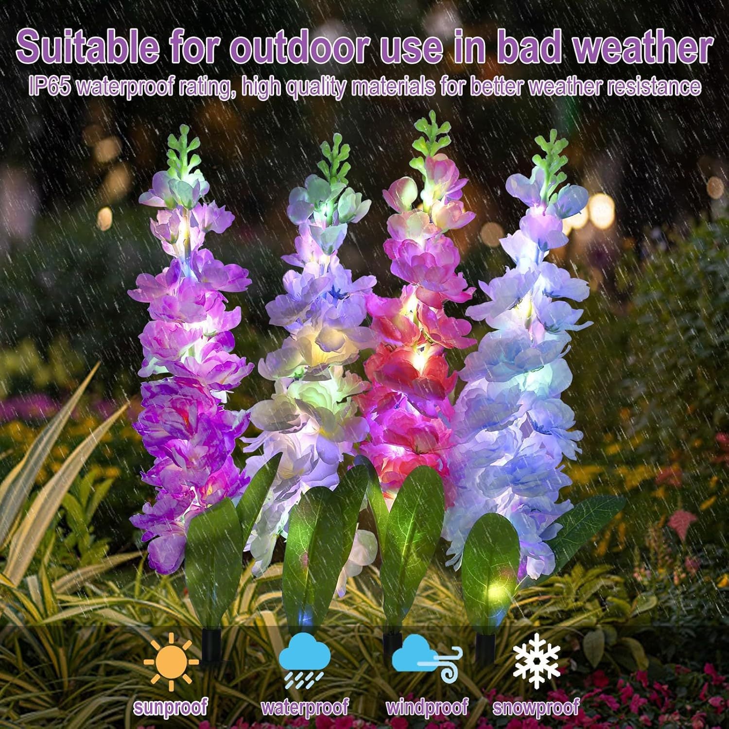 Upgraded waterproof solar flower light, Solar Garden Lights, Yard patio lawn decoration, ideal for party garden