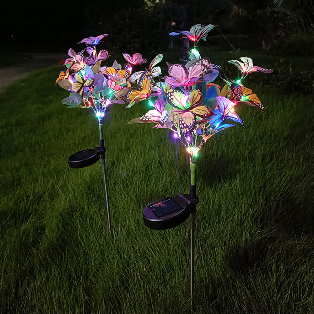 Butterfly Lawn Light Ground Plug Lamp, LED Solar Garden Lights Simulation, Holiday Outdoor Wedding Christmas Decoration