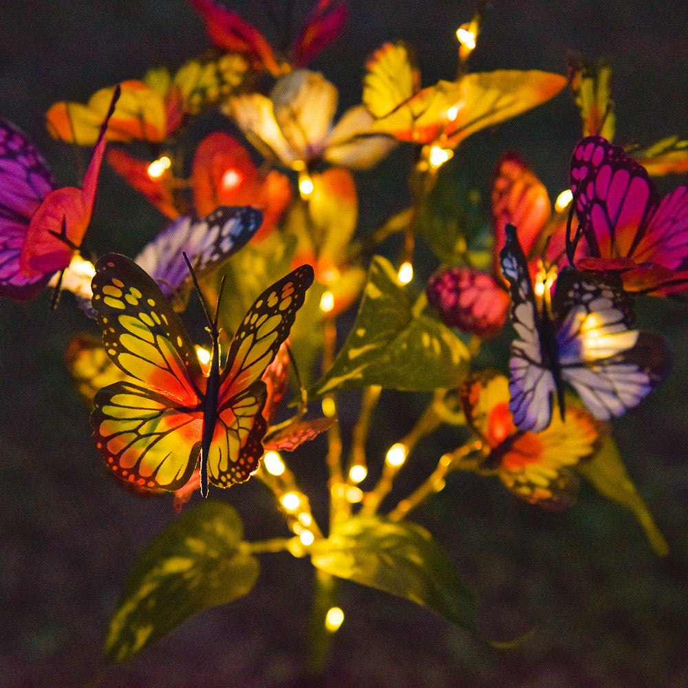 Butterfly Lawn Light Ground Plug Lamp, LED Solar Garden Lights Simulation, Holiday Outdoor Wedding Christmas Decoration