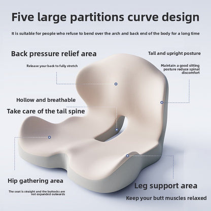 Office Cushion Memory Foam One Piece Hip Beautification Cushion Spine Relief Comfort Waist Support  3