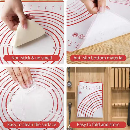 Premium NonStick Silicone Pastry  Baking Mat  ExtraLarge Rolling Surface For Dough Pizza  Pastries 4