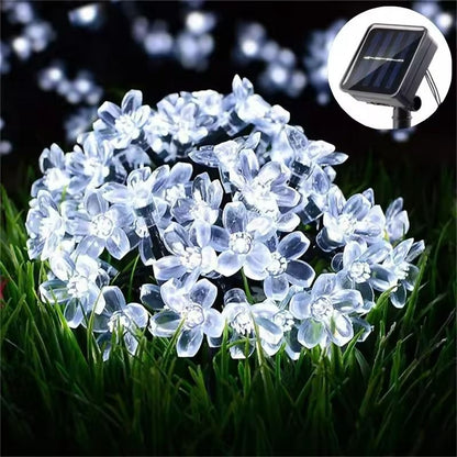 Solar Cherry Blossom String Lights  8Mode Outdoor Sakura LED Garden Decor 8