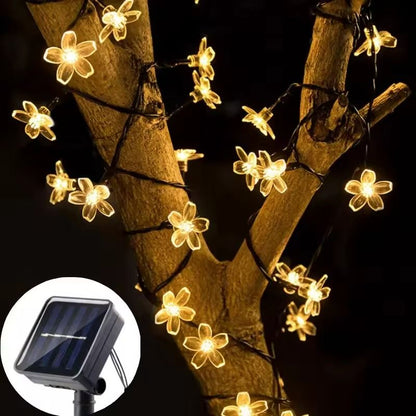 Solar Cherry Blossom String Lights  8Mode Outdoor Sakura LED Garden Decor 7
