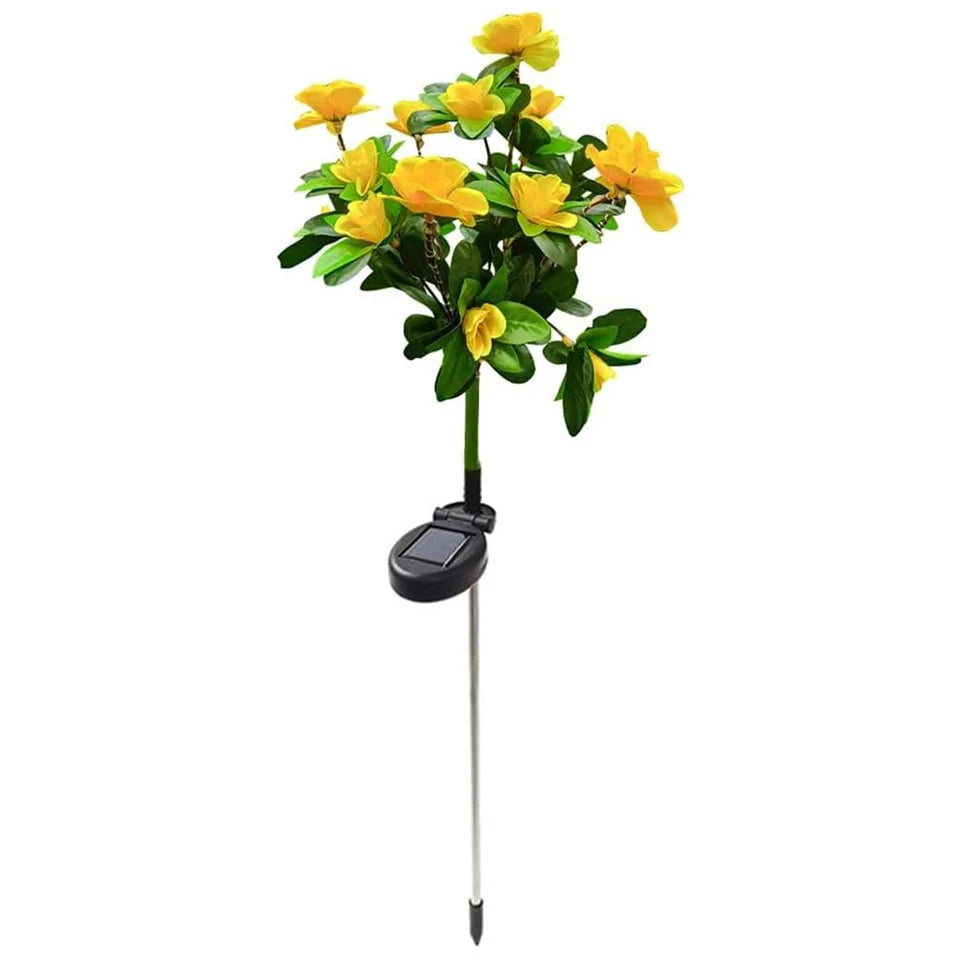 Outdoor Landscape Light for Lawn Patio, New LED Waterproof Solar Azalea Flowers Lights, Garden Path Decorative Lighting