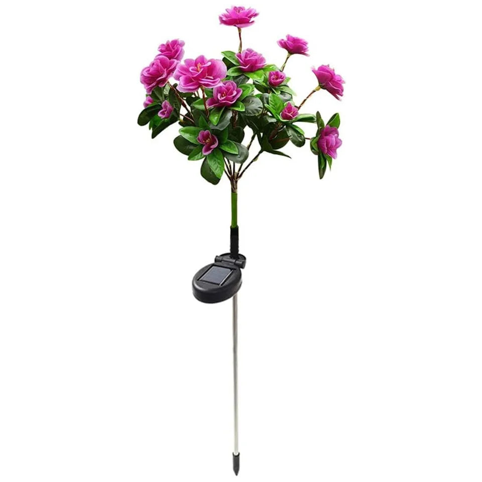 Outdoor Landscape Light for Lawn Patio, New LED Waterproof Solar Azalea Flowers Lights, Garden Path Decorative Lighting